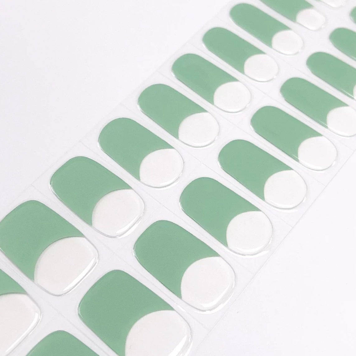 French light green UV gel nail stickers